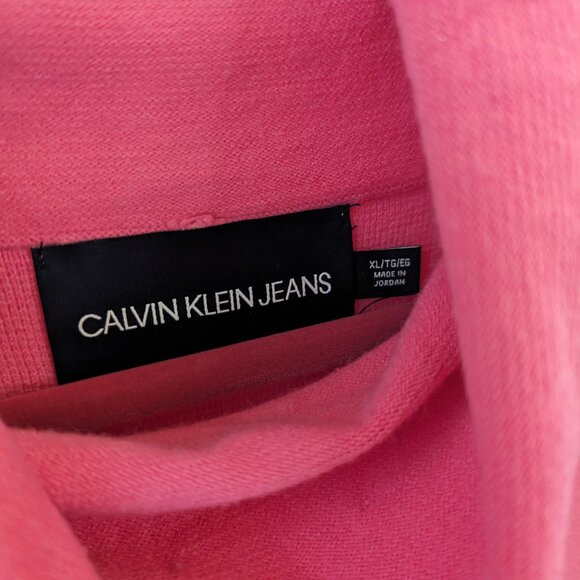 Calvin Klein Jeans brand pink cowl neck long sleeve woman's sweater sz XL - Picture 4 of 6
